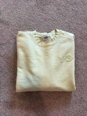 Adidas Y-3 Men’s Light Yellow Crewneck Sweatshirt- Size S